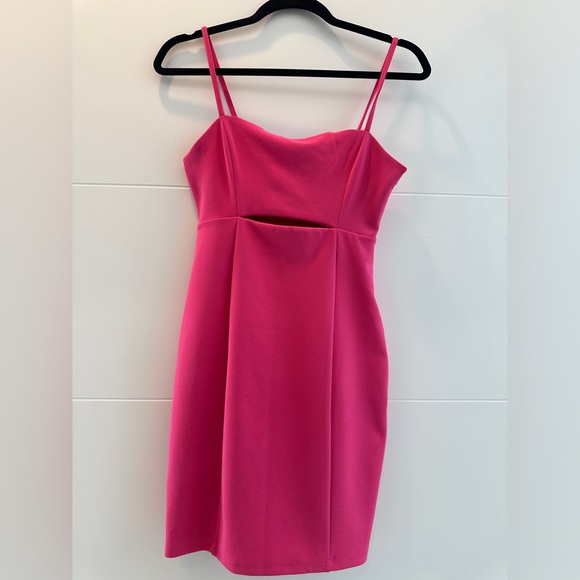 Leith pink spaghetti strap bodycon mini dress summer party luxury formal event S - Picture 9 of 15